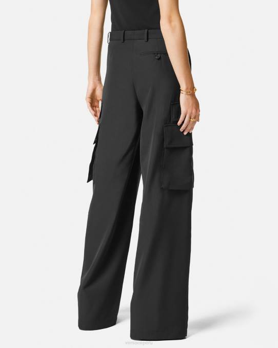 Versace ropa mujer pantalones cargo anchos 6BPV204 negro