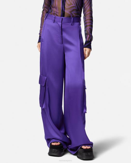 Versace ropa mujer pantalones cargo anchos 6BPV210 Violeta