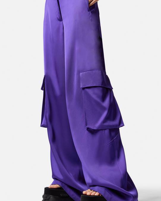 Versace ropa mujer pantalones cargo anchos 6BPV210 Violeta