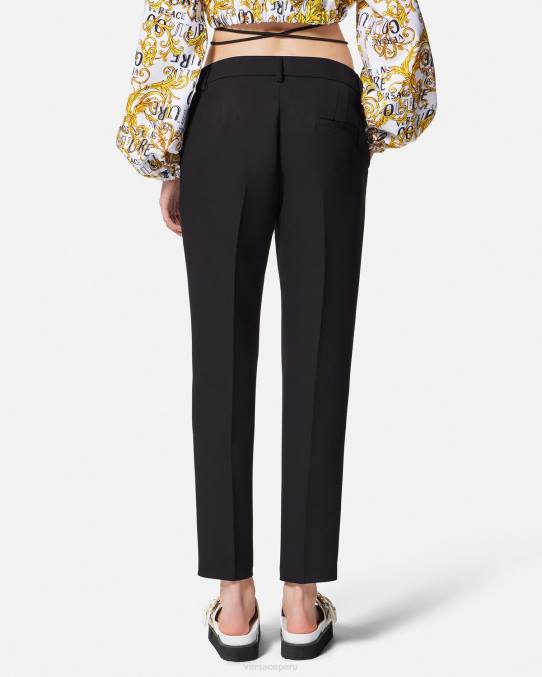 Versace ropa mujer pantalones con hebilla barroca 6BPV2150 negro