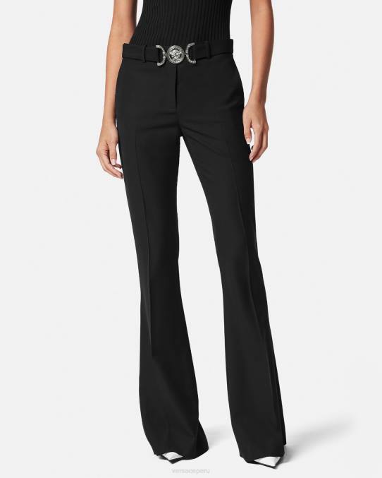 Versace ropa mujer pantalones con medusa \'95 6BPV118 negro