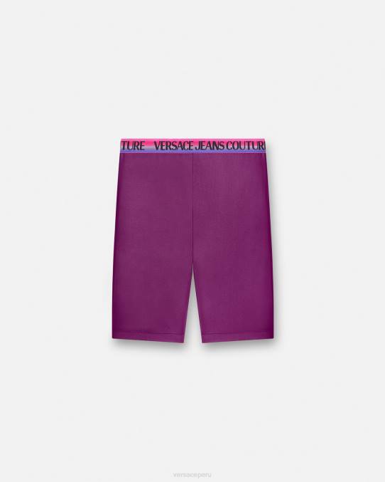 Versace ropa mujer pantalones cortos de ciclismo con logo 6BPV2242 Violeta