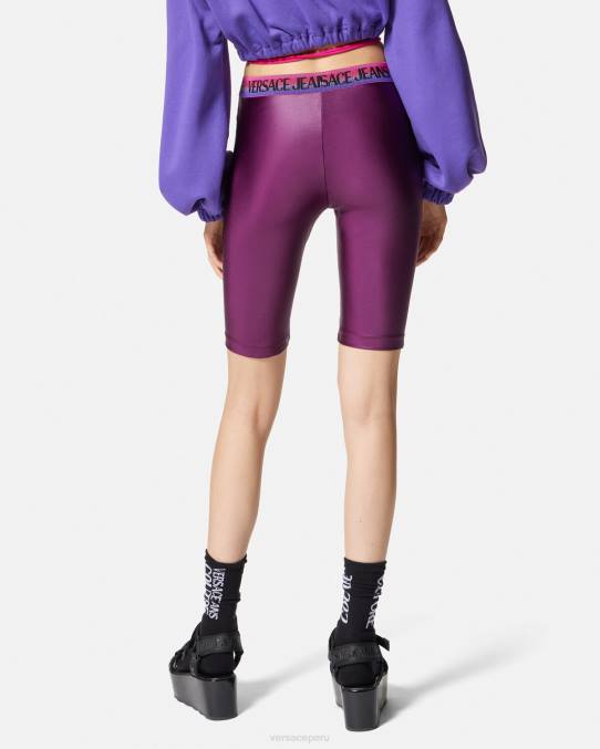 Versace ropa mujer pantalones cortos de ciclismo con logo 6BPV2242 Violeta