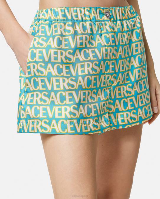 Versace ropa mujer pantalones cortos de seda 6BPV191 imprimir