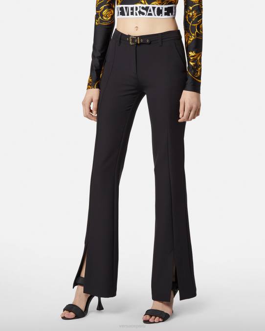 Versace ropa mujer pantalones de alta costura barroca con 1 hebilla 6BPV2247 negro