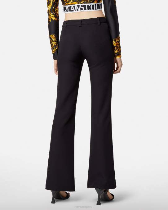 Versace ropa mujer pantalones de alta costura barroca con 1 hebilla 6BPV2247 negro