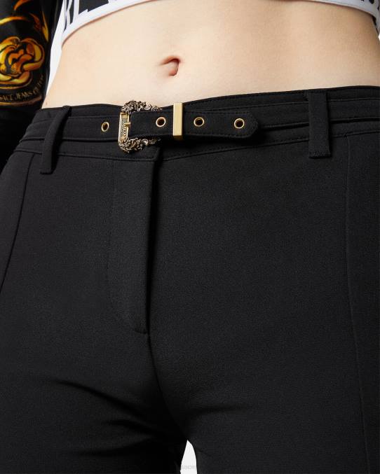 Versace ropa mujer pantalones de alta costura barroca con 1 hebilla 6BPV2247 negro