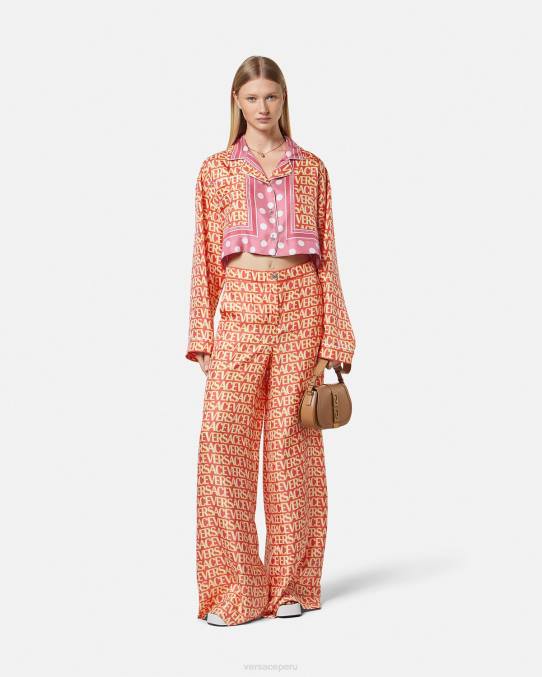 Versace ropa mujer pantalones de seda 6BPV192 imprimir