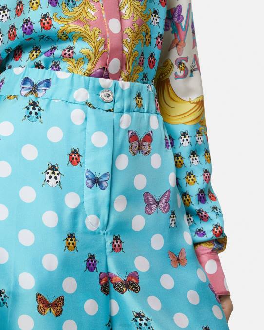 Versace ropa mujer pantalones de seda mariposas 6BPV196 imprimir