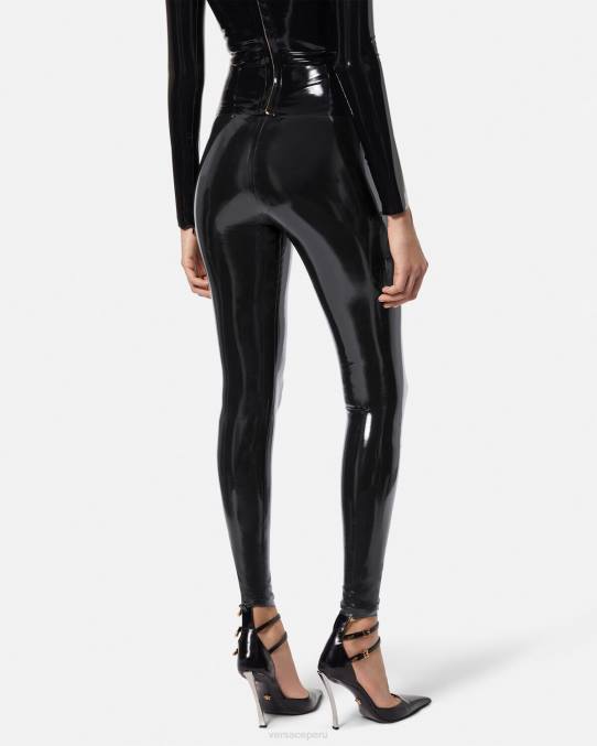 Versace ropa mujer polainas de látex 6BPV203 negro