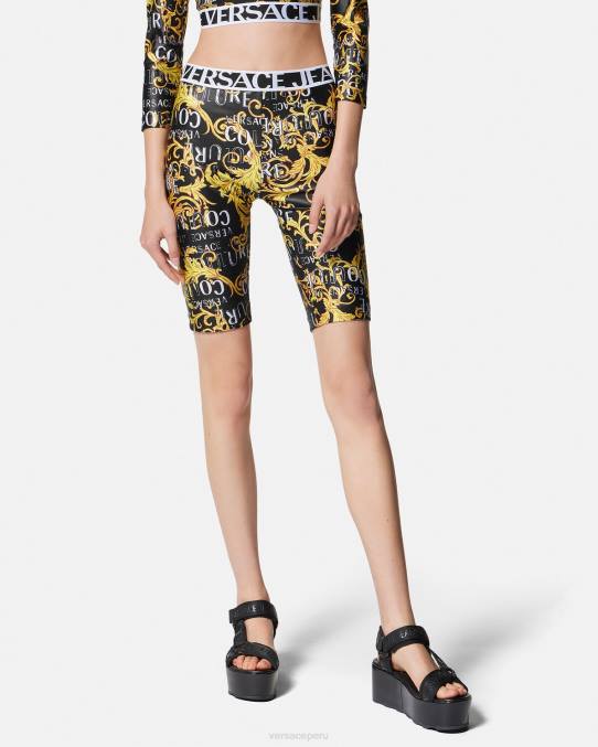 Versace ropa mujer shorts ciclistas de alta costura con logo 6BPV2239 un color