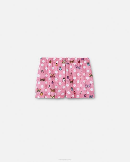 Versace ropa mujer shorts de mezcla de seda con mariposas 6BPV197 imprimir