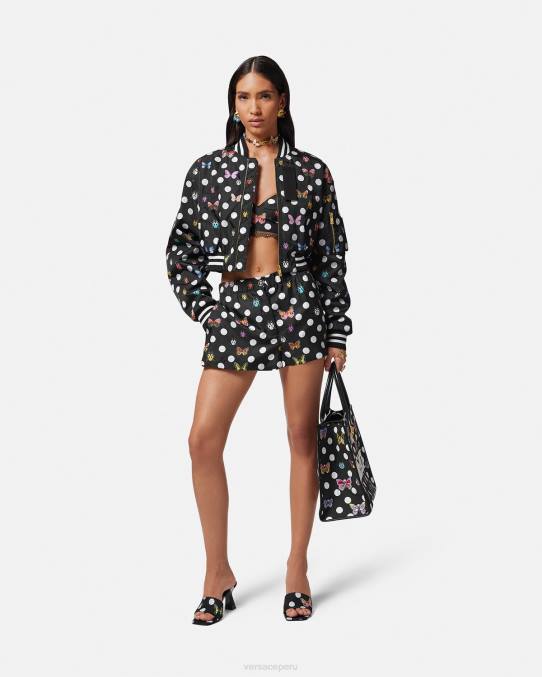 Versace ropa mujer shorts de seda mariposas 6BPV189 imprimir