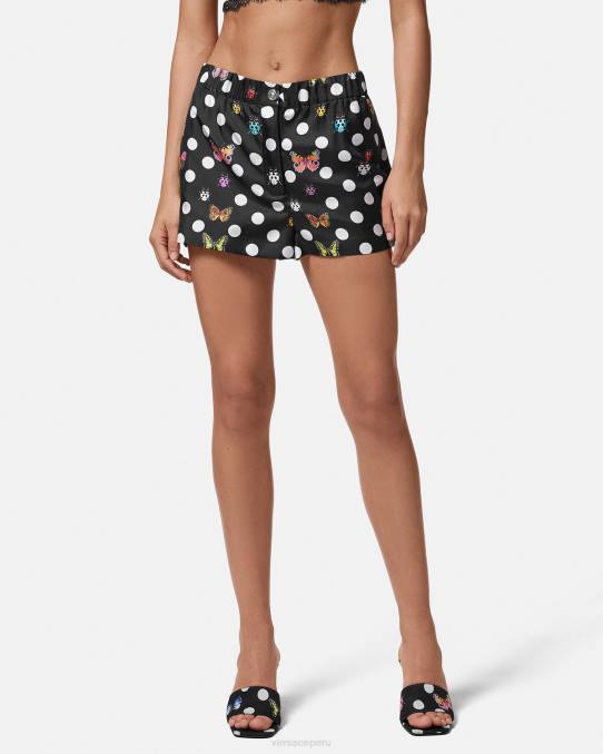 Versace ropa mujer shorts de seda mariposas 6BPV189 imprimir