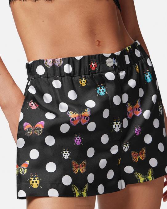 Versace ropa mujer shorts de seda mariposas 6BPV189 imprimir