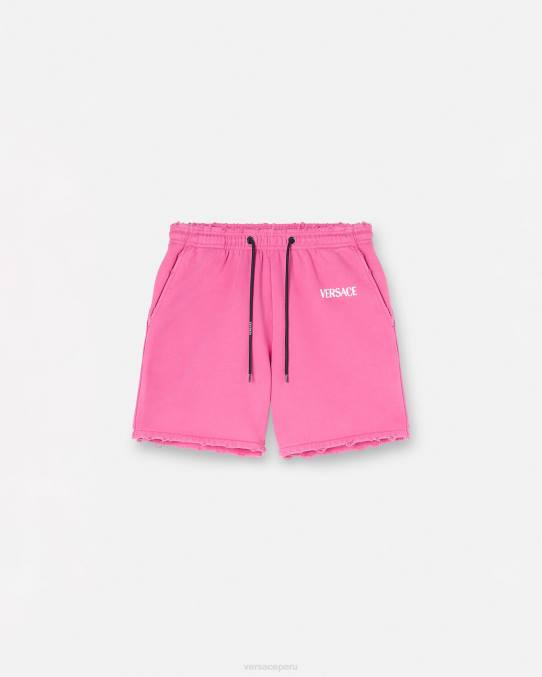 Versace ropa mujer shorts deportivos desgastados con logo 6BPV219 fucsia