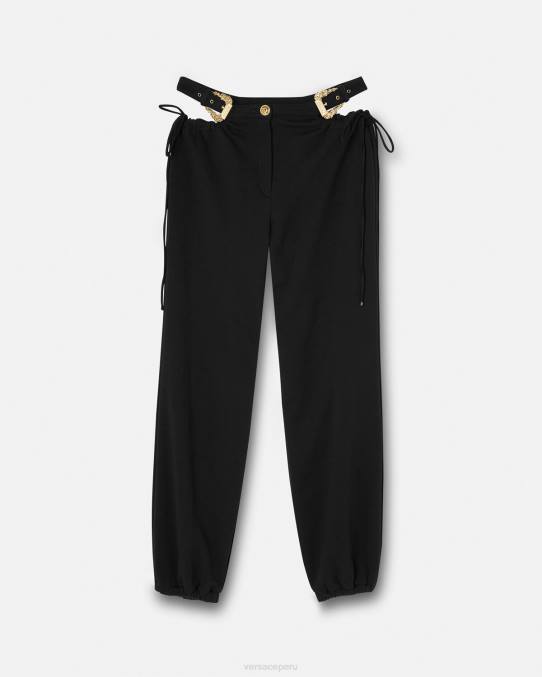 Versace ropa mujer pantalones de chándal con hebilla barroca 6BPV2244 negro