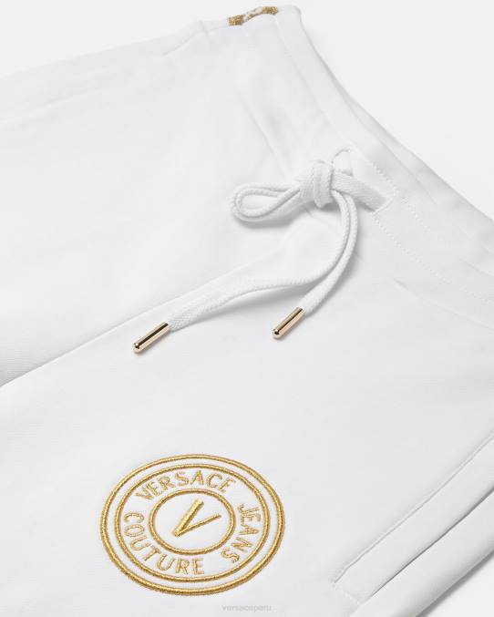Versace ropa mujer pantalones deportivos con emblema en V 6BPV2245 oro y blanco