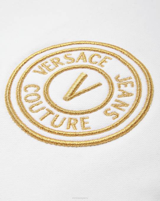 Versace ropa mujer pantalones deportivos con emblema en V 6BPV2245 oro y blanco