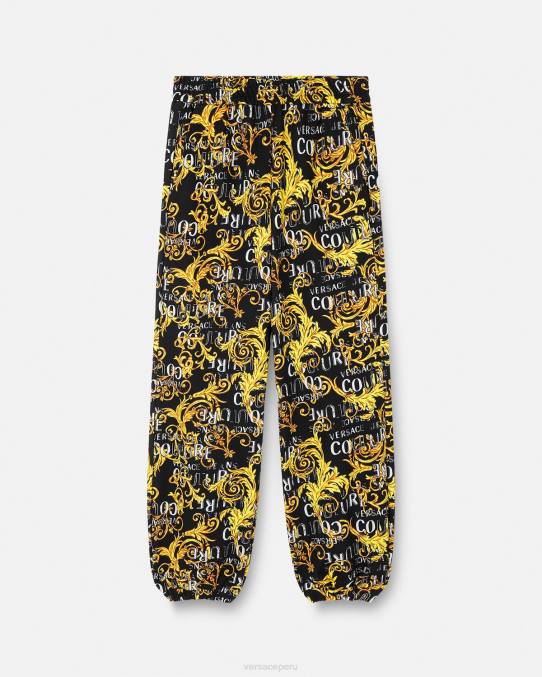Versace ropa mujer pantalones deportivos de alta costura con logo 6BPV2238 oro negro
