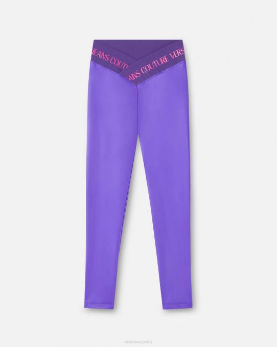 Versace ropa mujer leggins con logo 6BPV2240 Violeta