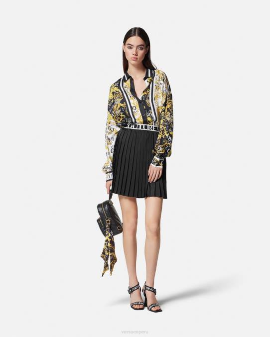 Versace ropa mujer camisa de alta costura con logo 6BPV2202 oro negro