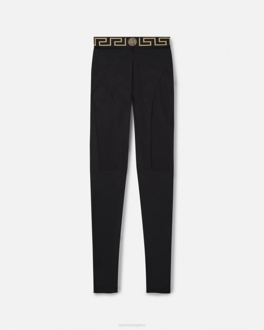 Versace ropa mujer leggins con grecas 6BPV235 negro