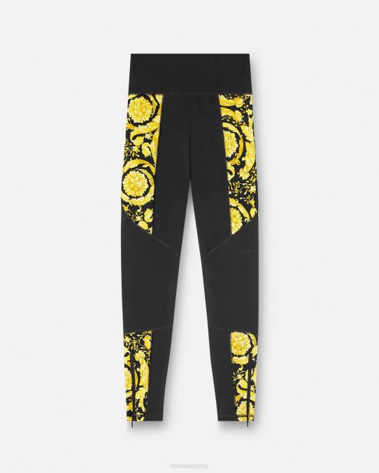 Versace ropa mujer leggins de gimnasia barroco 6BPV233 negro