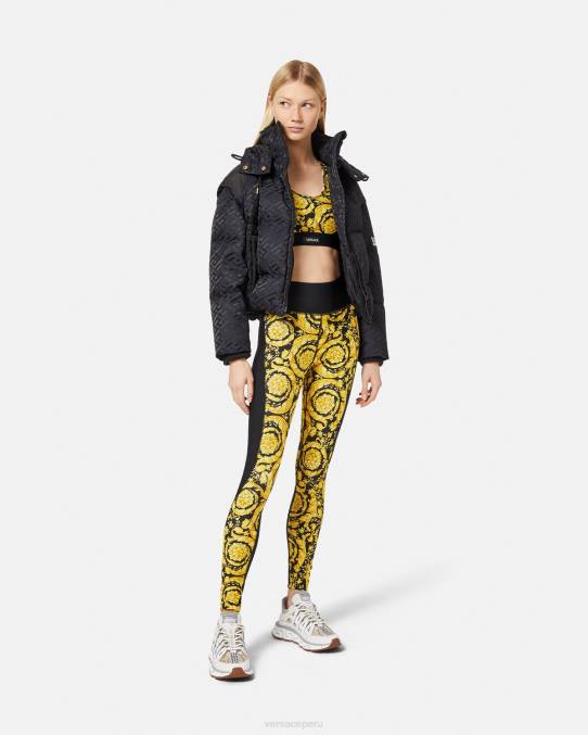 Versace ropa mujer sujetador deportivo barroco 6BPV240 negro