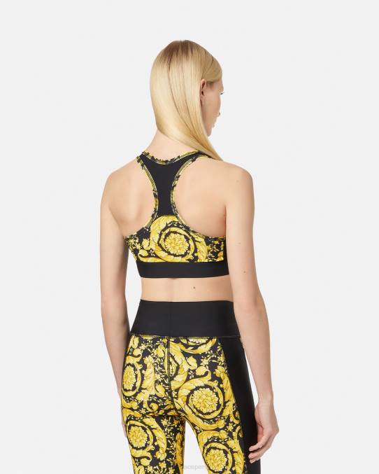 Versace ropa mujer sujetador deportivo barroco 6BPV240 negro