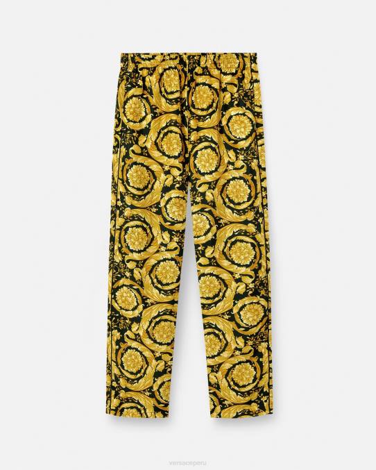 Versace ropa interior y ropa de playa mujer pantalones de pijama de seda con estampado barroco 6BPV1026 imprimir