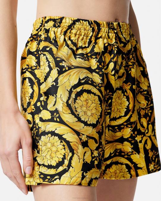 Versace ropa interior y ropa de playa mujer shorts de pijama de seda con estampado barroco 6BPV1030 imprimir