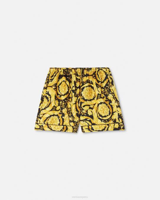 Versace ropa interior y ropa de playa mujer shorts de pijama de seda con estampado barroco 6BPV1031 imprimir