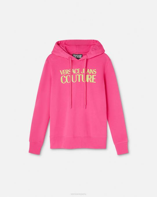 Versace ropa mujer sudadera con capucha y logo 6BPV2173 fucsia