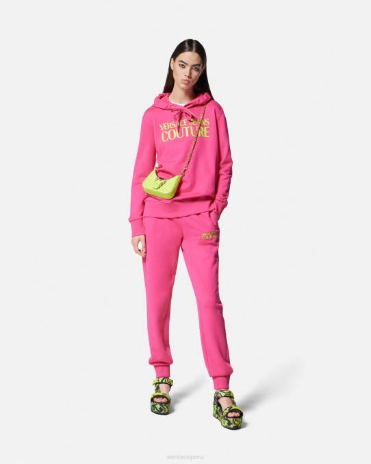 Versace ropa mujer sudadera con capucha y logo 6BPV2173 fucsia