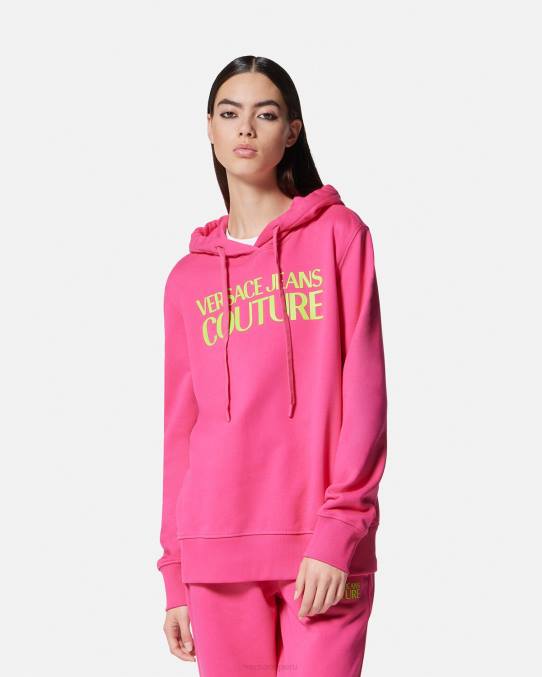 Versace ropa mujer sudadera con capucha y logo 6BPV2173 fucsia