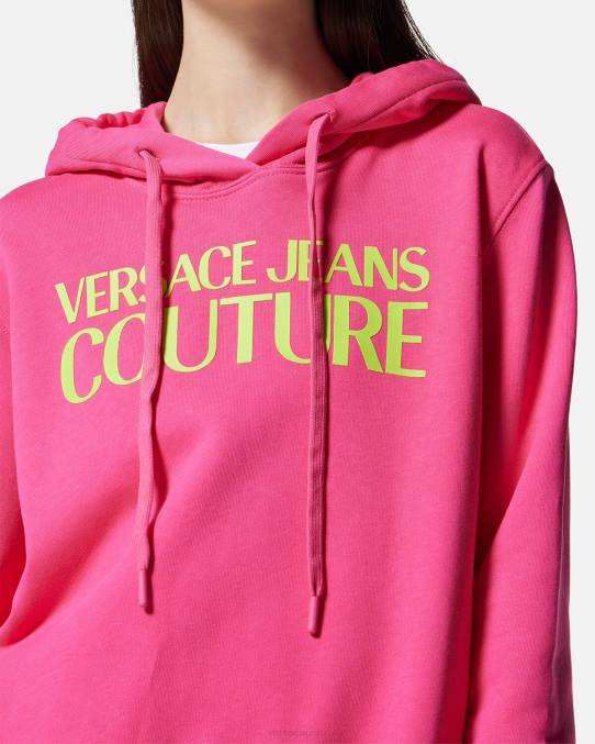 Versace ropa mujer sudadera con capucha y logo 6BPV2173 fucsia