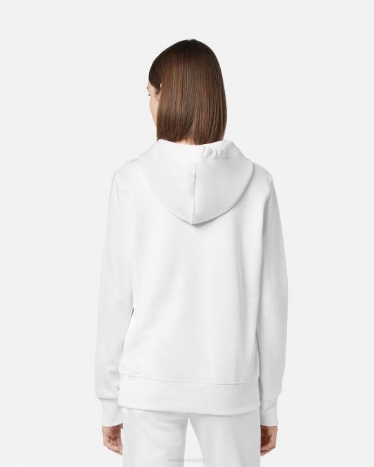 Versace ropa mujer sudadera con capucha y logo 6BPV2235 oro y blanco