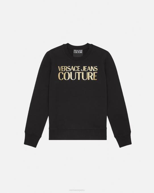 Versace ropa mujer suéter con logo 6BPV2155 oro negro