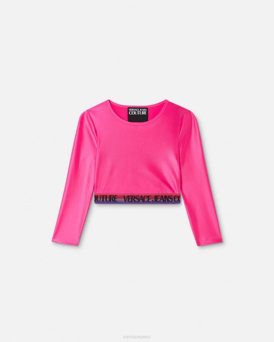 Versace ropa mujer top corto con logo 6BPV2214 fucsia