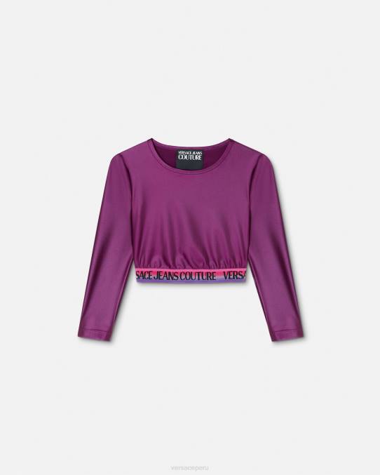 Versace ropa mujer top corto con logo 6BPV2216 Violeta