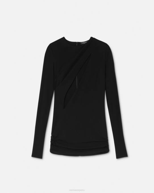 Versace ropa mujer minivestido con cortes 6BPV45 negro