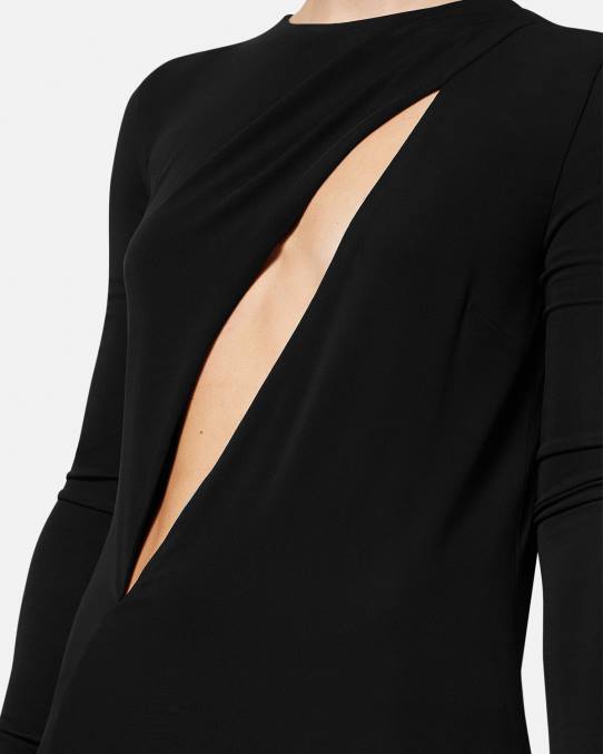 Versace ropa mujer minivestido con cortes 6BPV45 negro