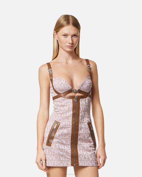 Versace ropa mujer minivestido por toda la prenda 6BPV27 rosa y estampado