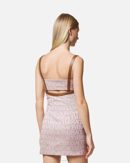 Versace ropa mujer minivestido por toda la prenda 6BPV27 rosa y estampado