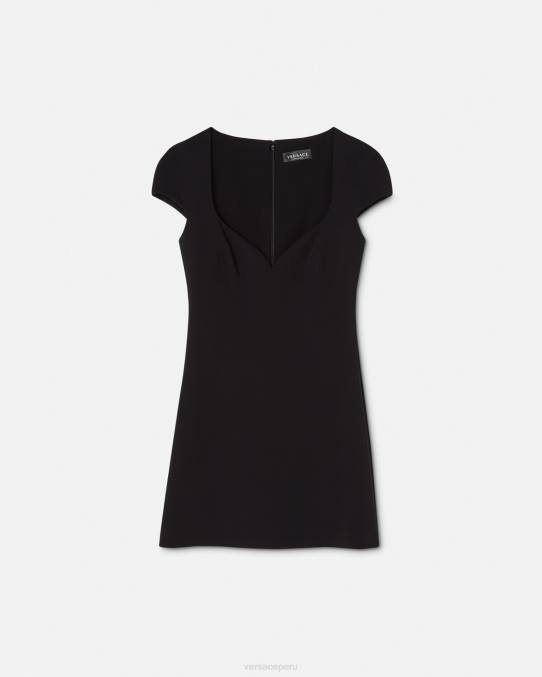 Versace ropa mujer minivestido recto 6BPV43 negro
