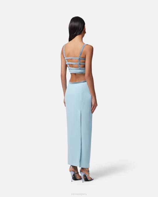 Versace ropa mujer vestido con aberturas y Medusa de cristal del 95 6BPV18 un color