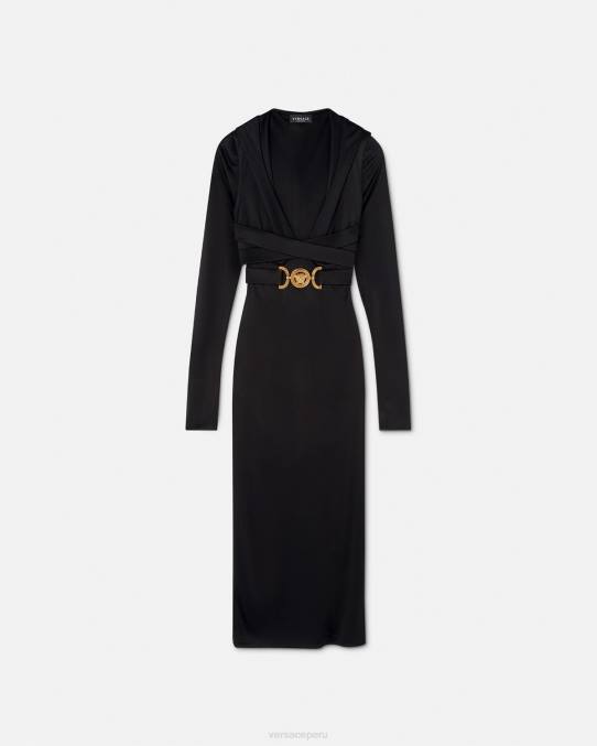 Versace ropa mujer vestido con capucha de medusa '95 6BPV36 negro