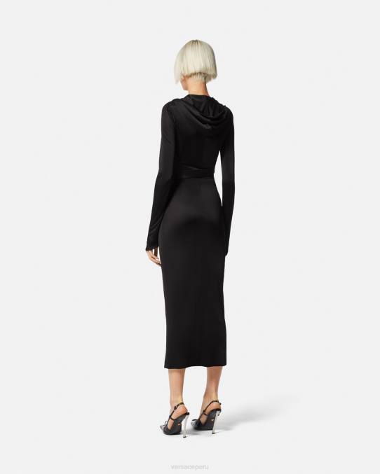Versace ropa mujer vestido con capucha de medusa \'95 6BPV36 negro