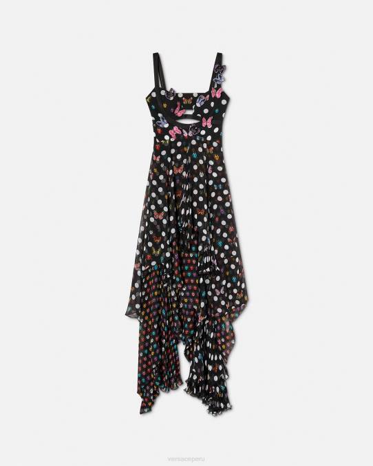 Versace ropa mujer vestido con mariposas bordadas 6BPV1 un color